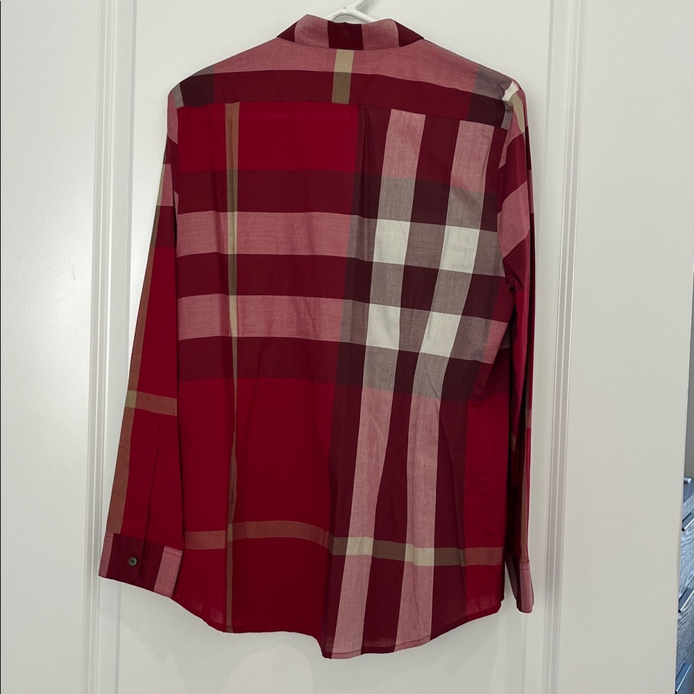 Burberry Red Plaid Nova Check Button-Down Shirt - Picture 4 of 8